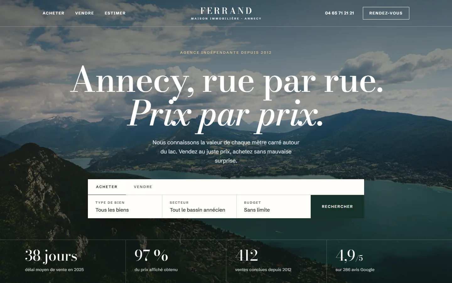 Page d’accueil : le lac en grand, la recherche et les chiffres clés