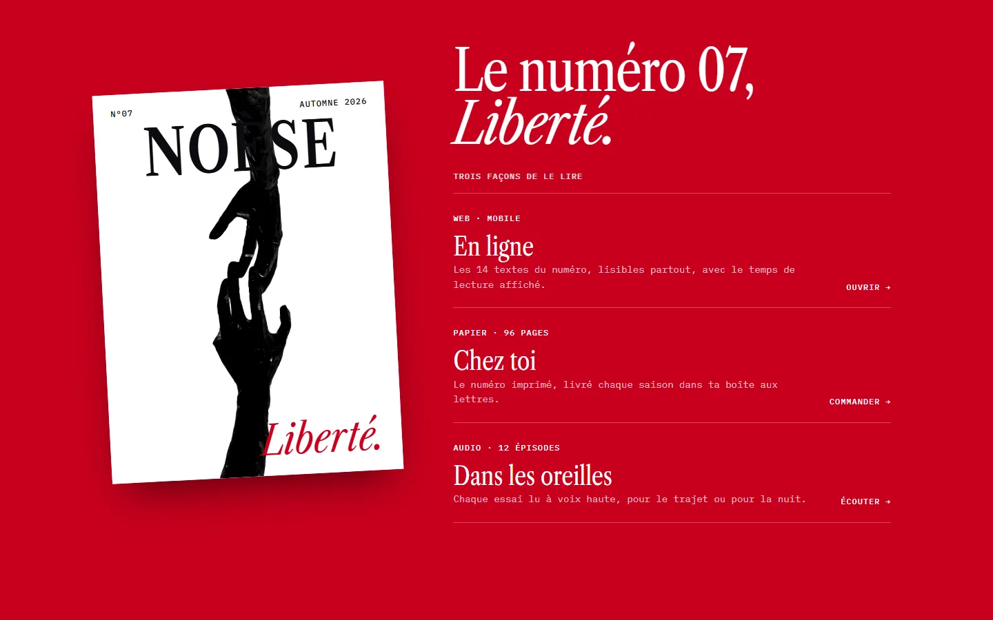 Le numéro du moment et ses trois formats de lecture