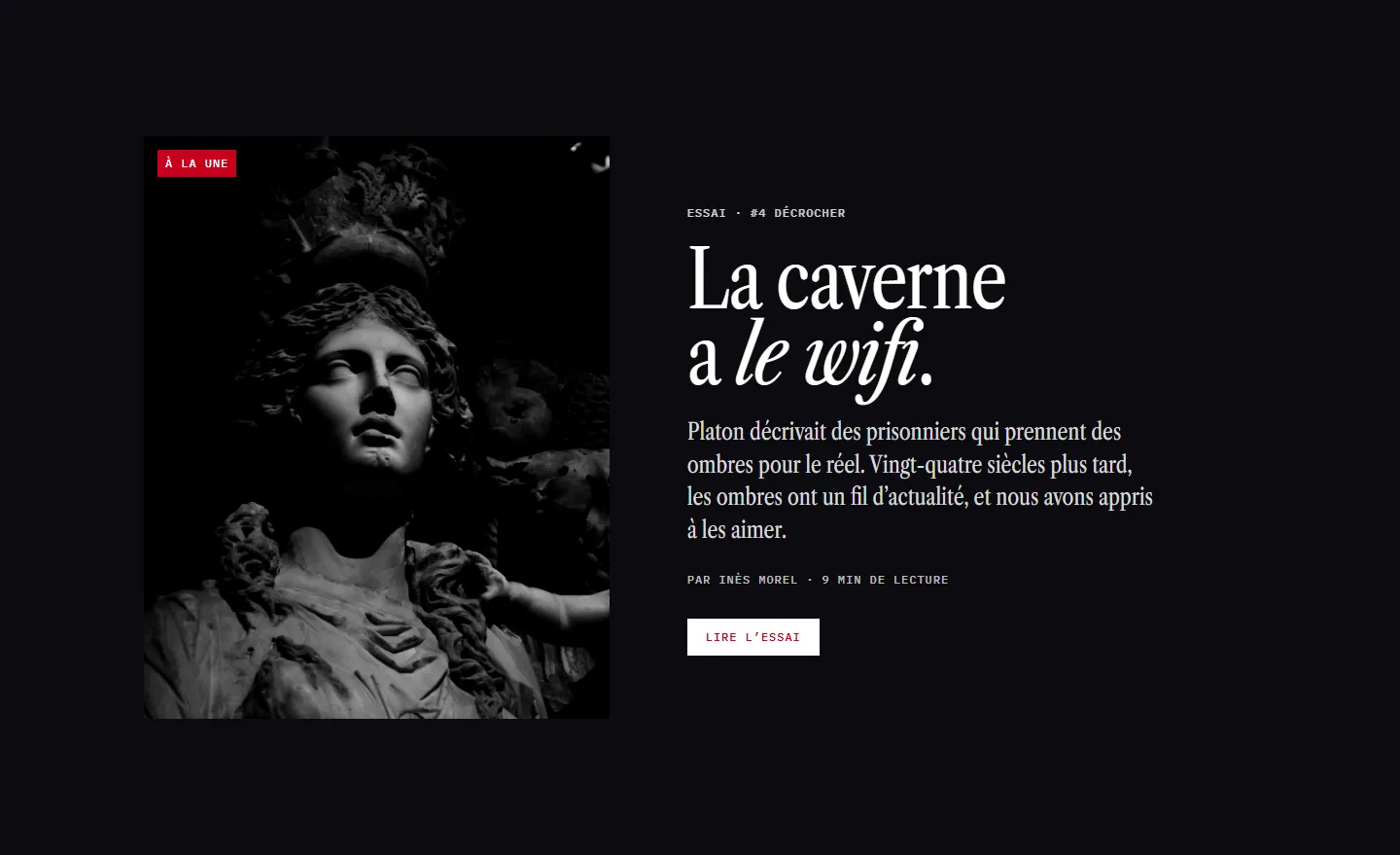 L’essai à la une